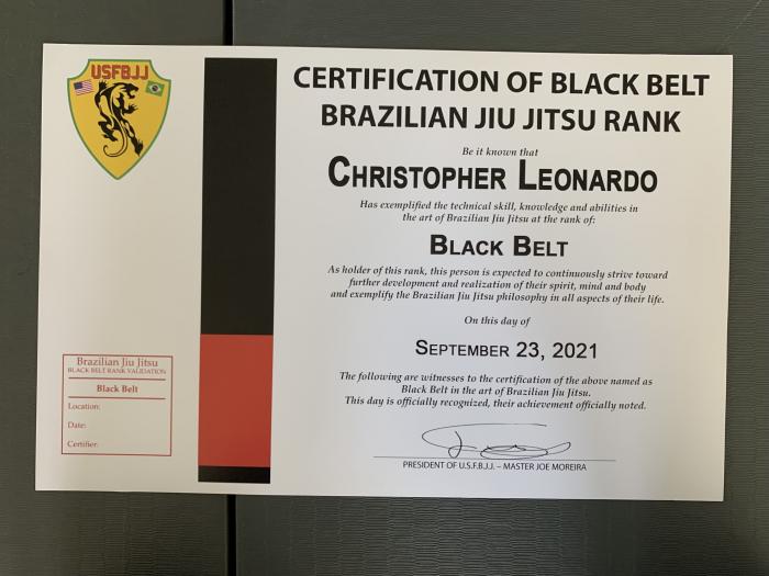 Black belt · September 21, 2021 · Promoted by Joe Moreira