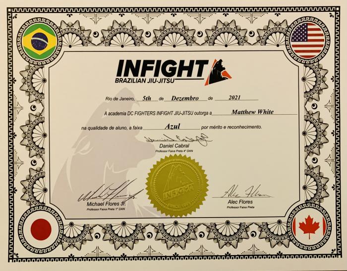 Blue belt · December 5, 2021 · Promoted by Mike Flores