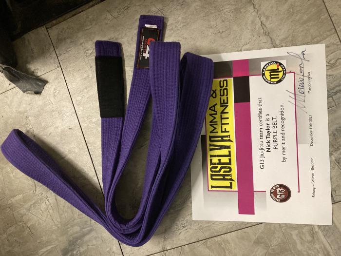 Purple belt · December 11, 2021 · Promoted by Marcio LaSelva