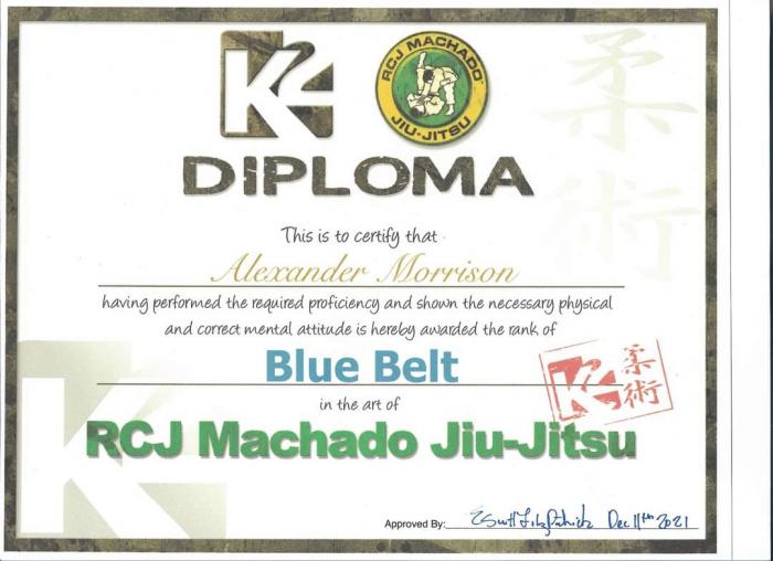 Blue belt · December 11, 2021 · Promoted by Scott FitzPatrick