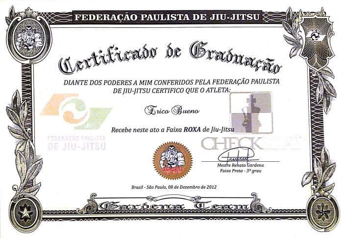 Purple belt · December 8, 2012 · Promoted by Renato Gardena