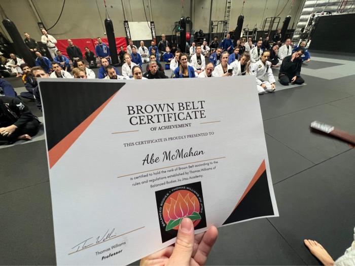Brown belt · December 11, 2021 · Promoted by Thomas Williams