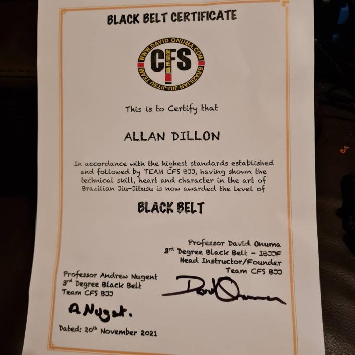 Black belt · November 20, 2021 · Promoted by David Onuma