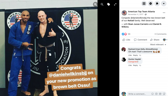 Brown belt · November 4, 2017 · Promoted by Roan "Jucao" Carneiro Brandao Pereira