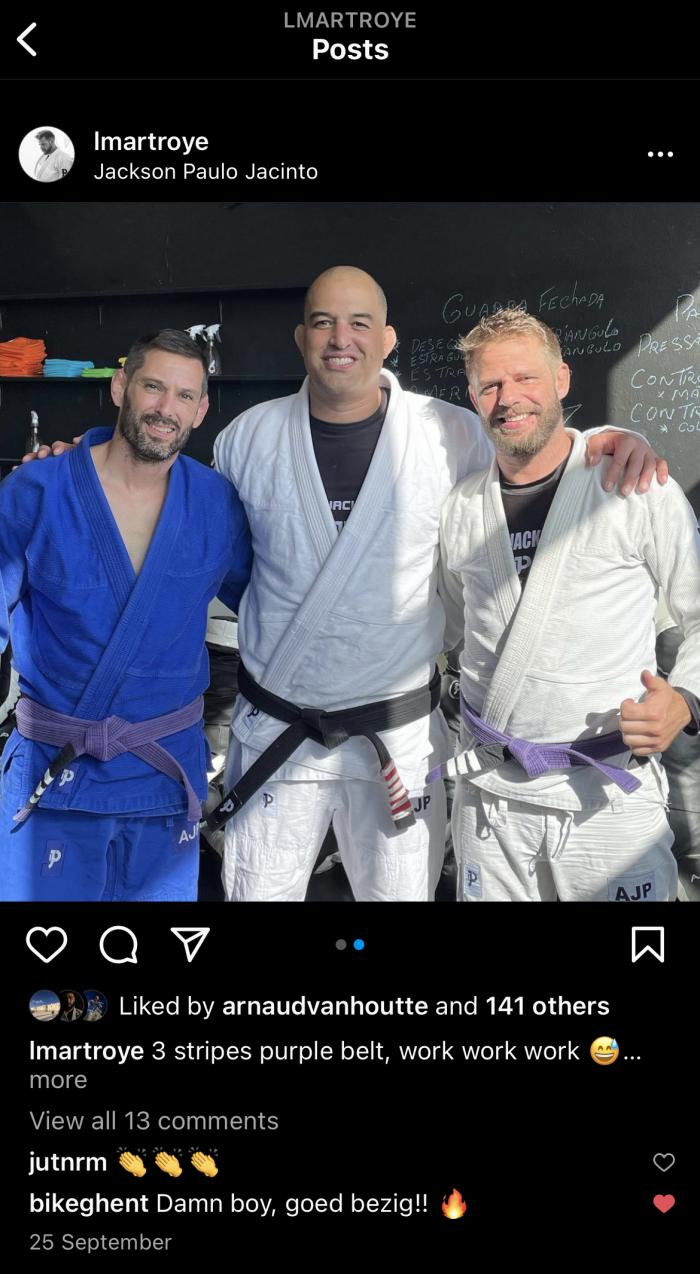 Purple belt · September 25, 2021 · Promoted by Jackson Paulo