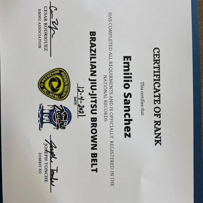 Brown belt · December 4, 2021 · Promoted by Joseph Tonche