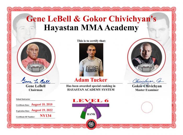 Purple belt · August 18, 2018 · Promoted by Gokor Chivichyan