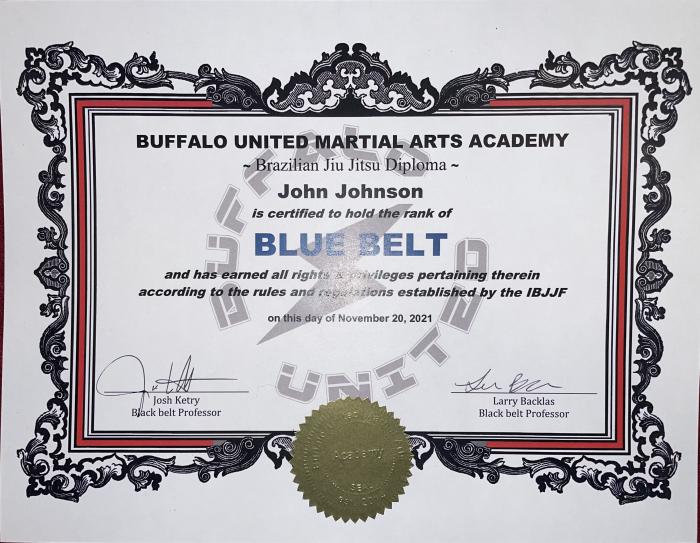 Blue belt · November 29, 2021 · Promoted by Josh Ketry