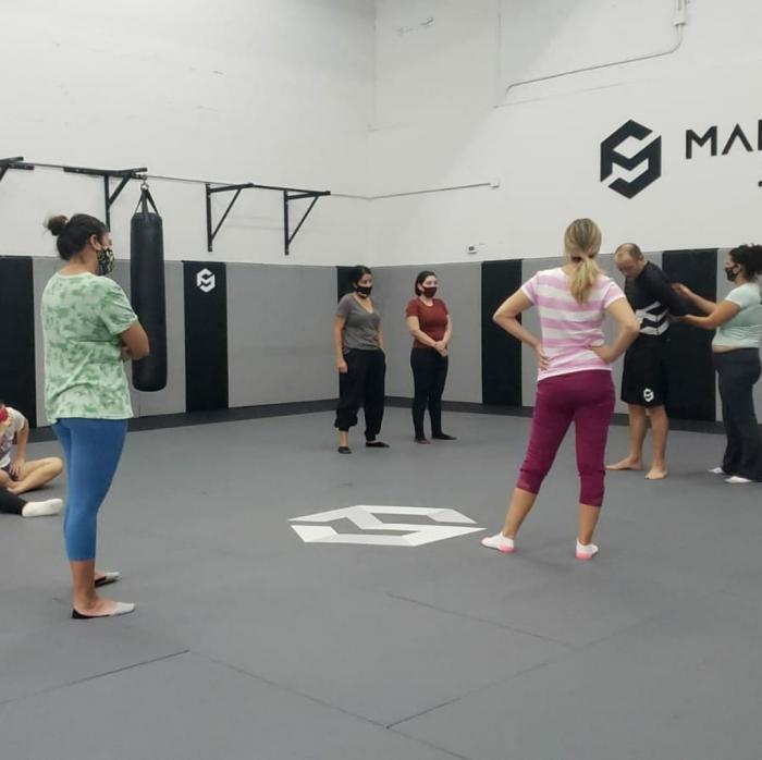 Teaching a woman's self defense seminar