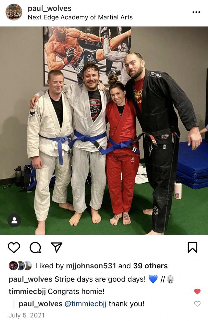Blue belt · July 5, 2021 · Promoted by Bruce Hoyer