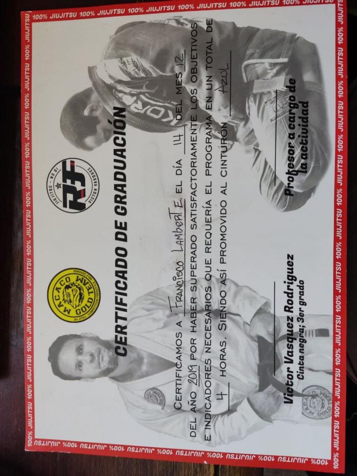 Blue belt · December 14, 2019 · Promoted by Victor Vasquez