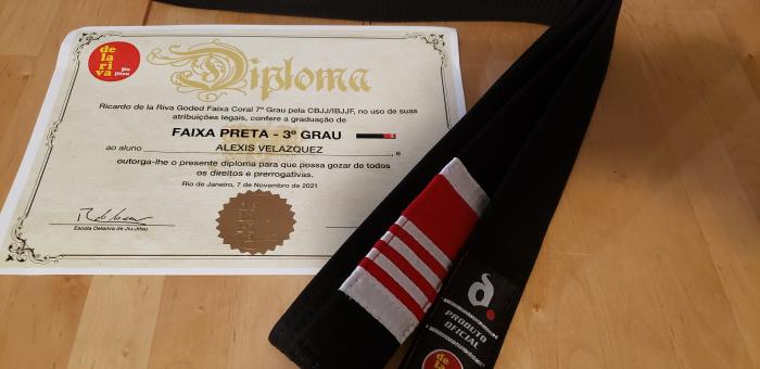Black belt 3rd degree · November 7, 2021 · Promoted by Ricardo De La Riva