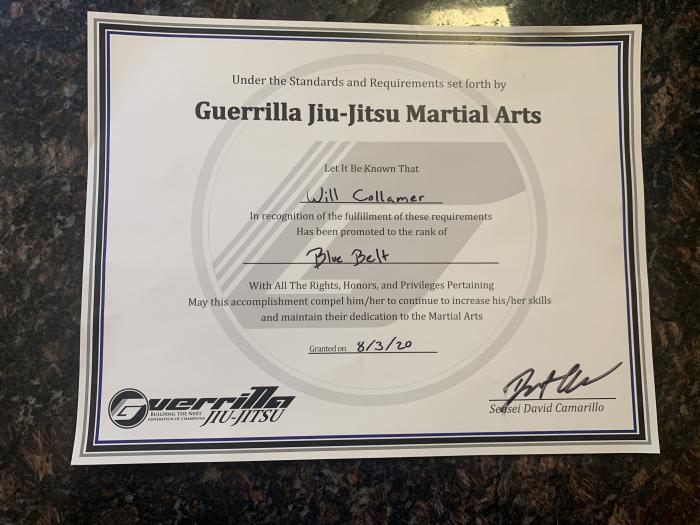 Blue belt · August 3, 2021 · Promoted by Matt Darcy