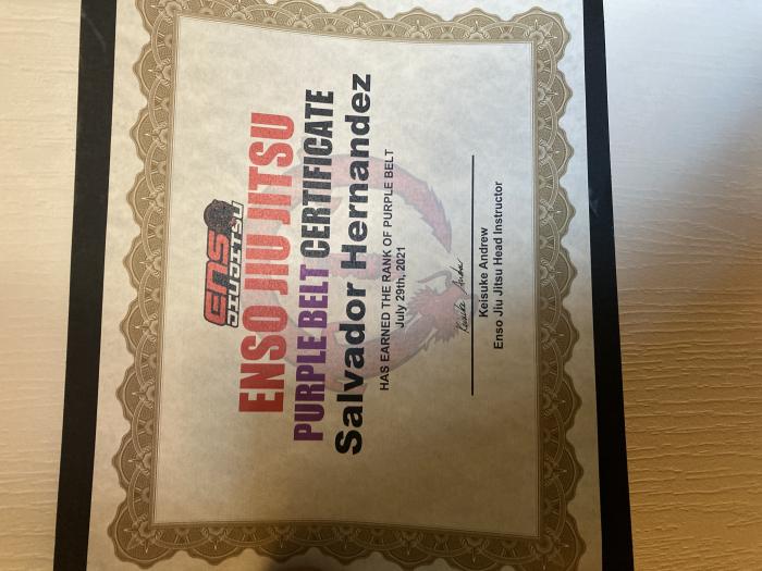 Purple belt · June 29, 2021 · Promoted by Keisuke Andrew