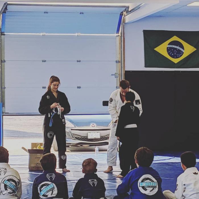Brandon's very first stripe