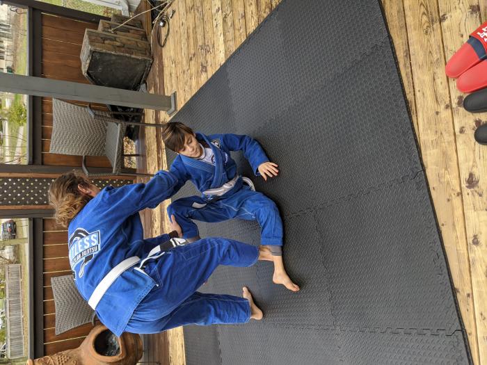 Covid sucks so we'll train out back