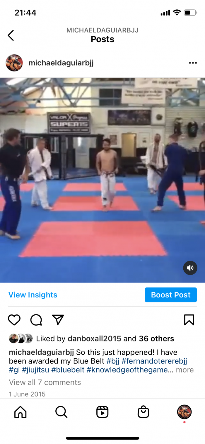 Blue belt · June 1, 2015 · Promoted by Jimmy Johnstone