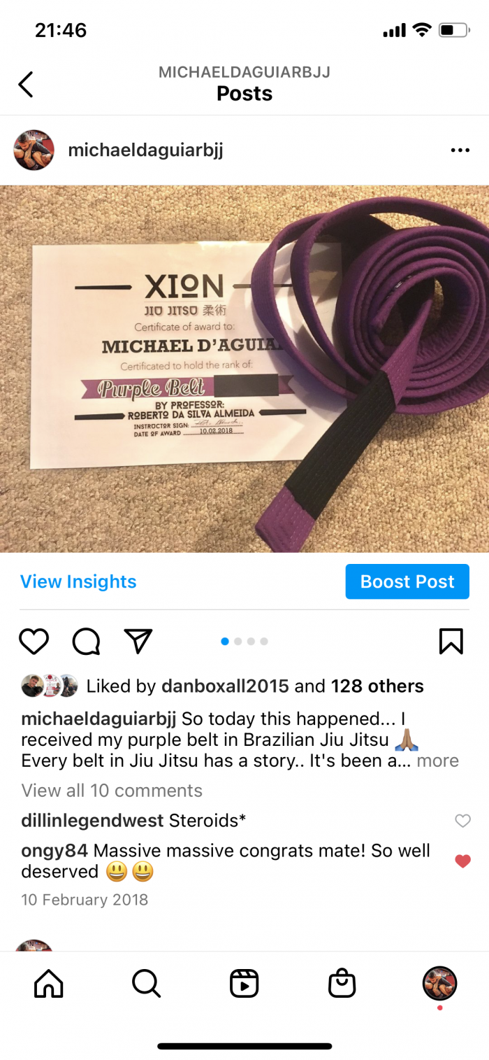 Purple belt · February 18, 2018 · Promoted by Roberto almeida
