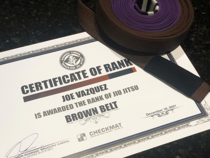 Brown belt · December 20, 2021 · Promoted by Rodrigo Cabral