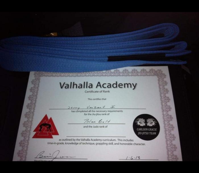 Blue belt · January 6, 2013 · Promoted by Brian Jones