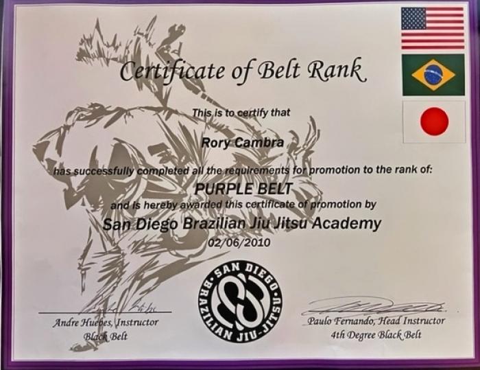 Purple belt · March 29, 2011 · Promoted by Otavio De Almeida Jr.