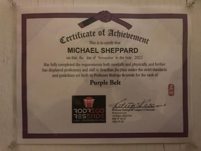 Purple belt · November 6, 2021 · Promoted by Rodrigo Resende bjj