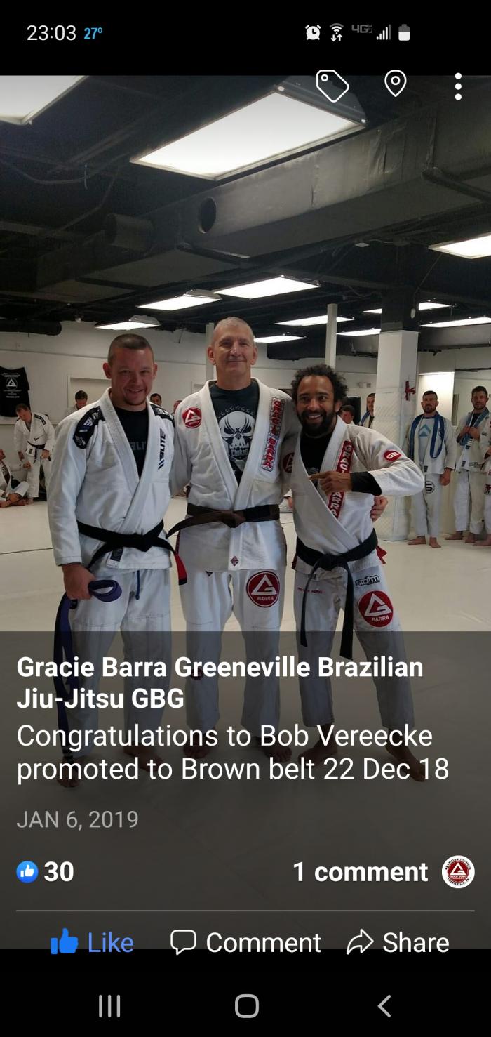 Brown belt · December 22, 2018 · Promoted by Professor Samuel Braga