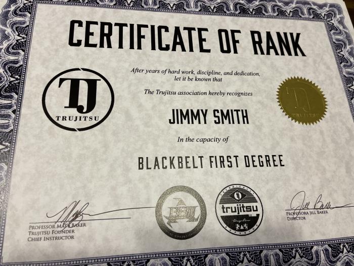 Black belt 1st degree · December 26, 2021 · Promoted by Matt Baker