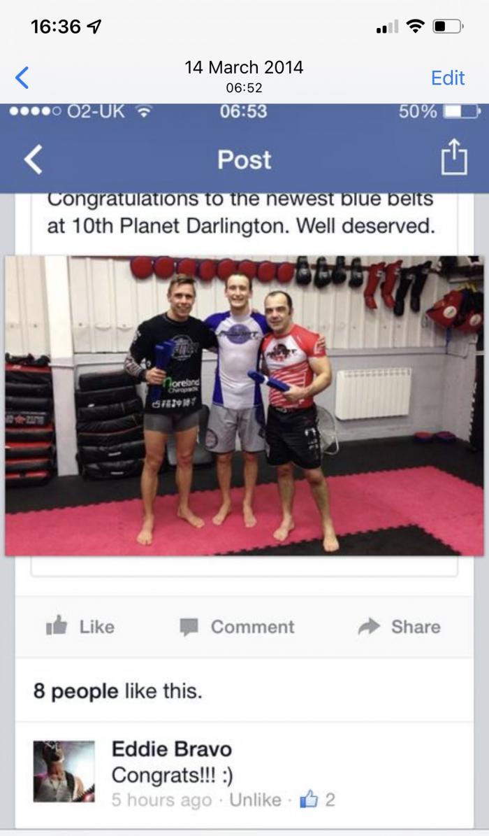Blue belt · March 14, 2014 · Promoted by Luke Randell