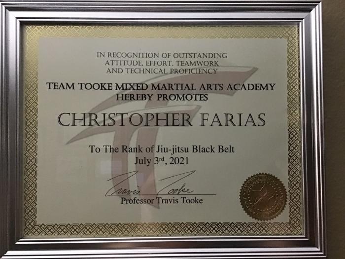 Black belt · July 3, 2021 · Promoted by Travis Tooke