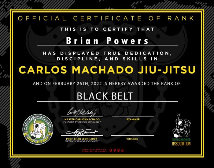 Black belt · February 26, 2022 · Promoted by Larry Keith