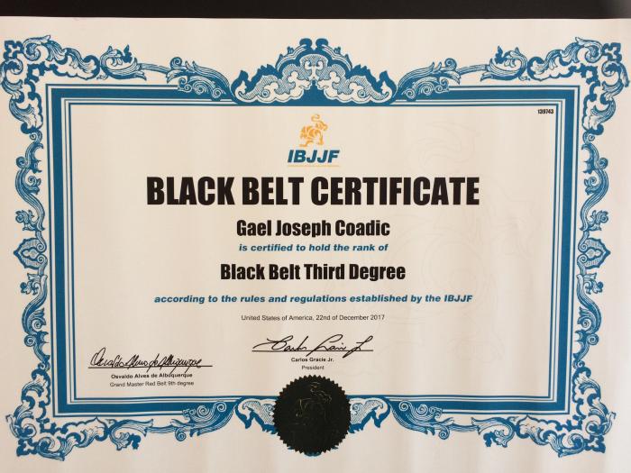 Black belt 3rd degree · December 22, 2017 · Promoted by Mauricio Robbe de Almeida (9th Degree)