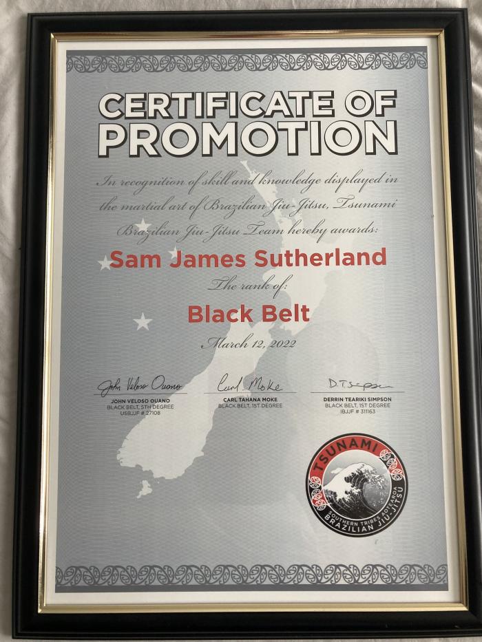 Black belt · March 12, 2022 · Promoted by Derrin Simpson