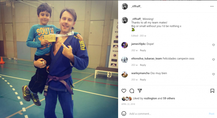 Purple belt · April 16, 2015 · Promoted by Ricky Gillon