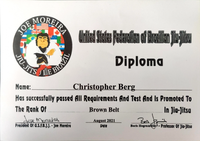 Brown belt · August 5, 2021 · Promoted by Boris Hogenmüller