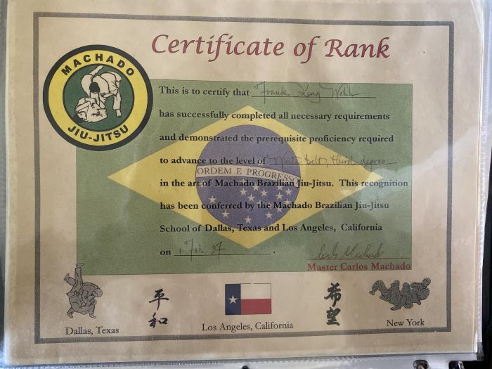 Blue belt · November 1, 1977 · Promoted by Carlos Machado