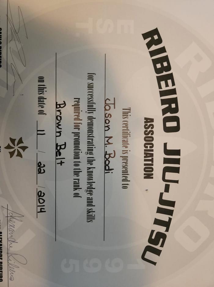 Brown belt · November 2, 2014 · Promoted by Chris Blanke