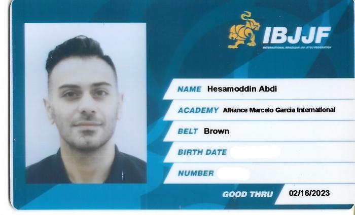 Brown belt · February 16, 2022 · Promoted by Ali Ramezani Bayani