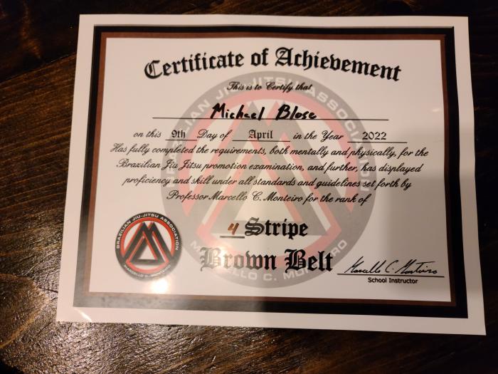 Brown belt · December 7, 2019 · Promoted by Marcello C. Monteiro