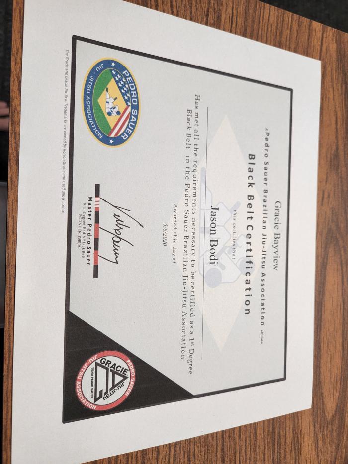 Black belt 1st degree · May 6, 2020 · Promoted by Pedro Sauer