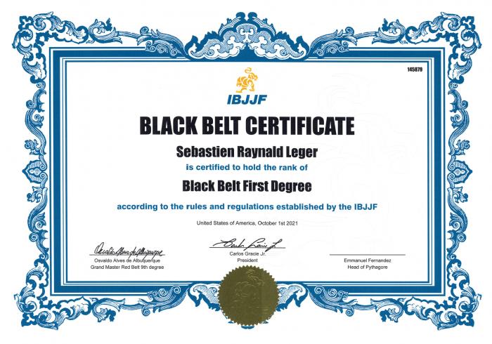 Black belt 1st degree · September 25, 2021 · Promoted by Emmanuel Fernandez