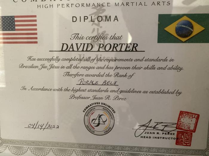 Purple belt · April 14, 2022 · Promoted by Juan Perez