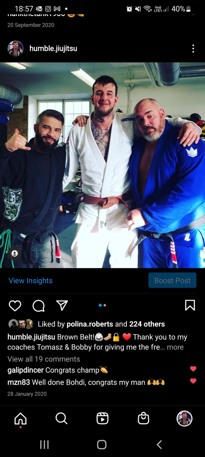 Brown belt · January 28, 2020 · Promoted by Bobby Andersson