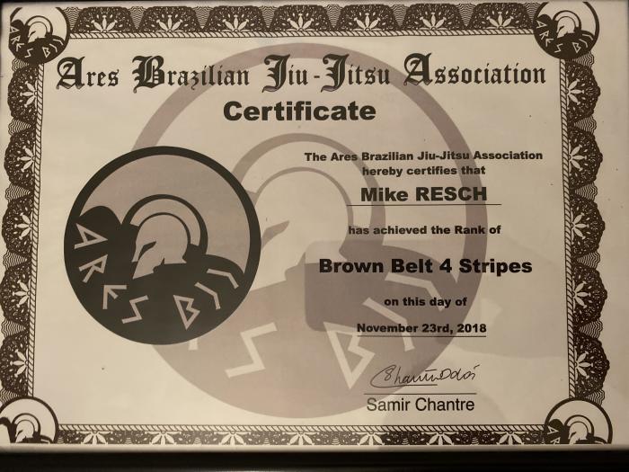 Brown belt · November 23, 2018 · Promoted by Samir Chantre