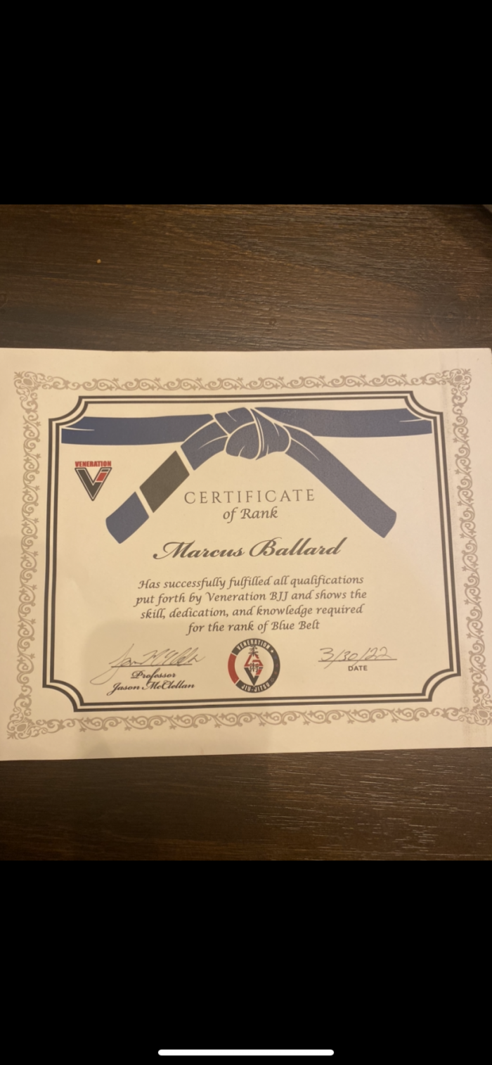 Blue belt · March 30, 2022 · Promoted by Jason McClellan