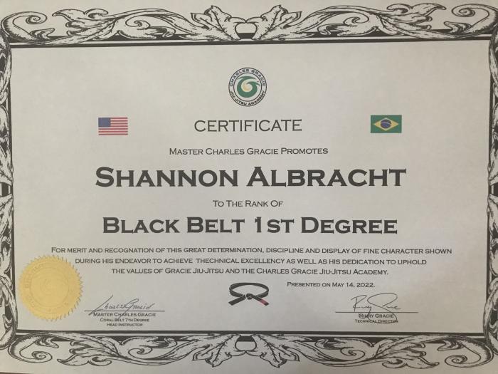 Black belt 1st degree · May 14, 2022 · Promoted by Master Charles Gracie