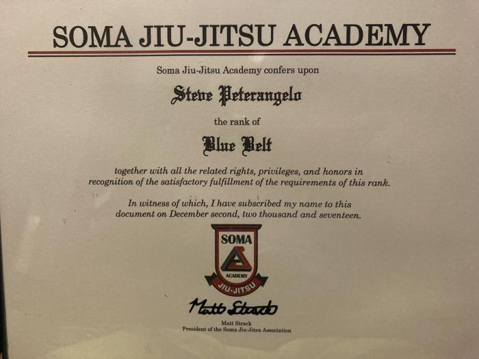 Blue belt · December 2, 2017 · Promoted by Matt Strack
