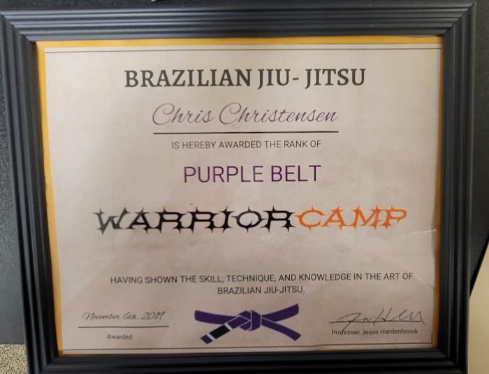 Purple belt · November 6, 2019 · Promoted by Jesse Hardenbrook
