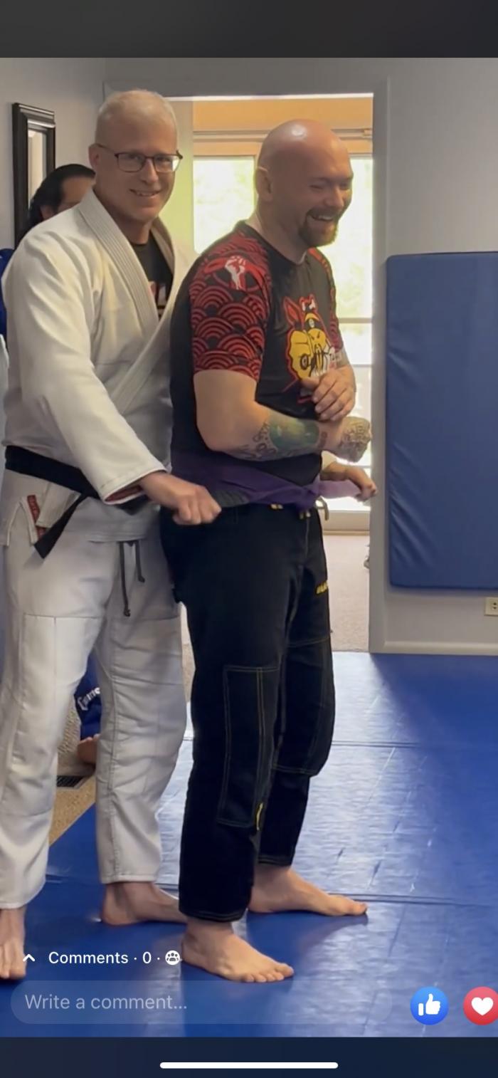 Purple belt · April 30, 2022 · Promoted by Kevin Outten