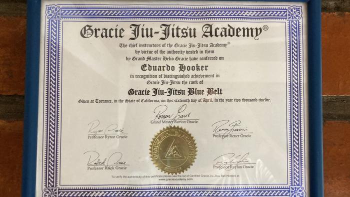 Blue belt · April 16, 2012 · Promoted by Rener Gracie